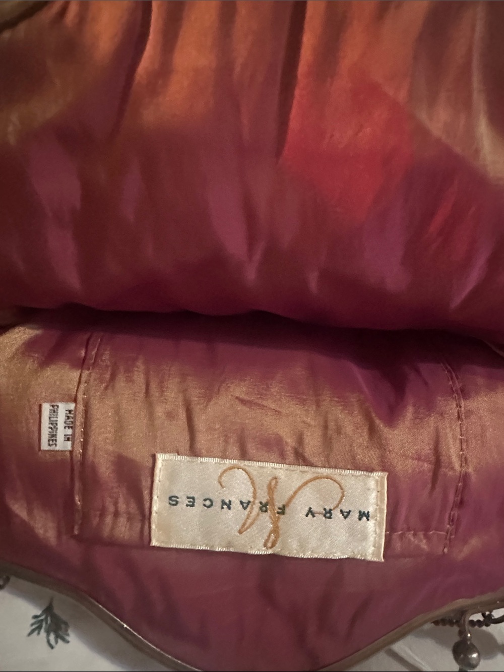 Mary Frances Pink Satin-Lined Evening Frame Bag - Picture 4 of 5